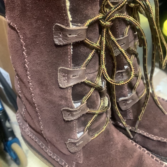 Timberland Fauna Waterproof Brown Leather Moc Toe Lace-Up Boots Women’s 7 - Picture 13 of 15